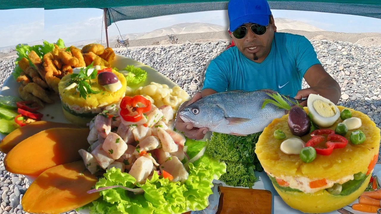 Mira como hacer una CAUSA de PESCADO Corvina con su CEVICHE y Chicharrón de Pescado - Un Trio Marino
