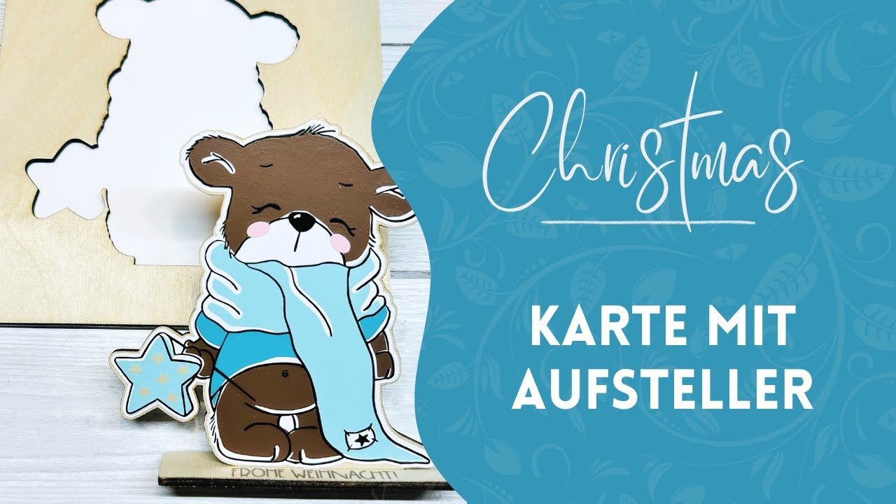 Weihnachtskarte zum Aufstellen 🎄✨ – Motiv fürs Lasern vorbereiten & mit HTV veredeln