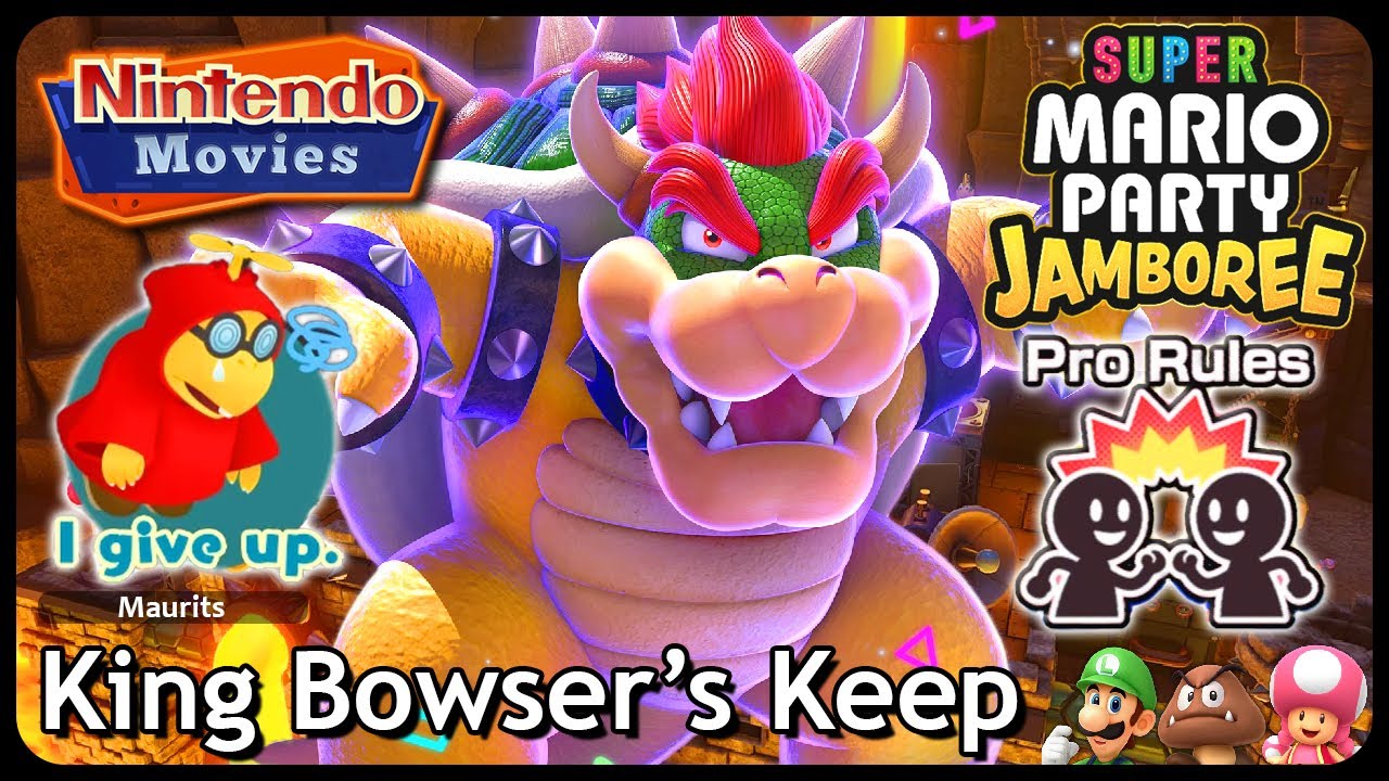 Super Mario Party Jamboree - King Bowser's Keep (Pro Rules, Luigi vs Goomba vs Toadette vs Peach)