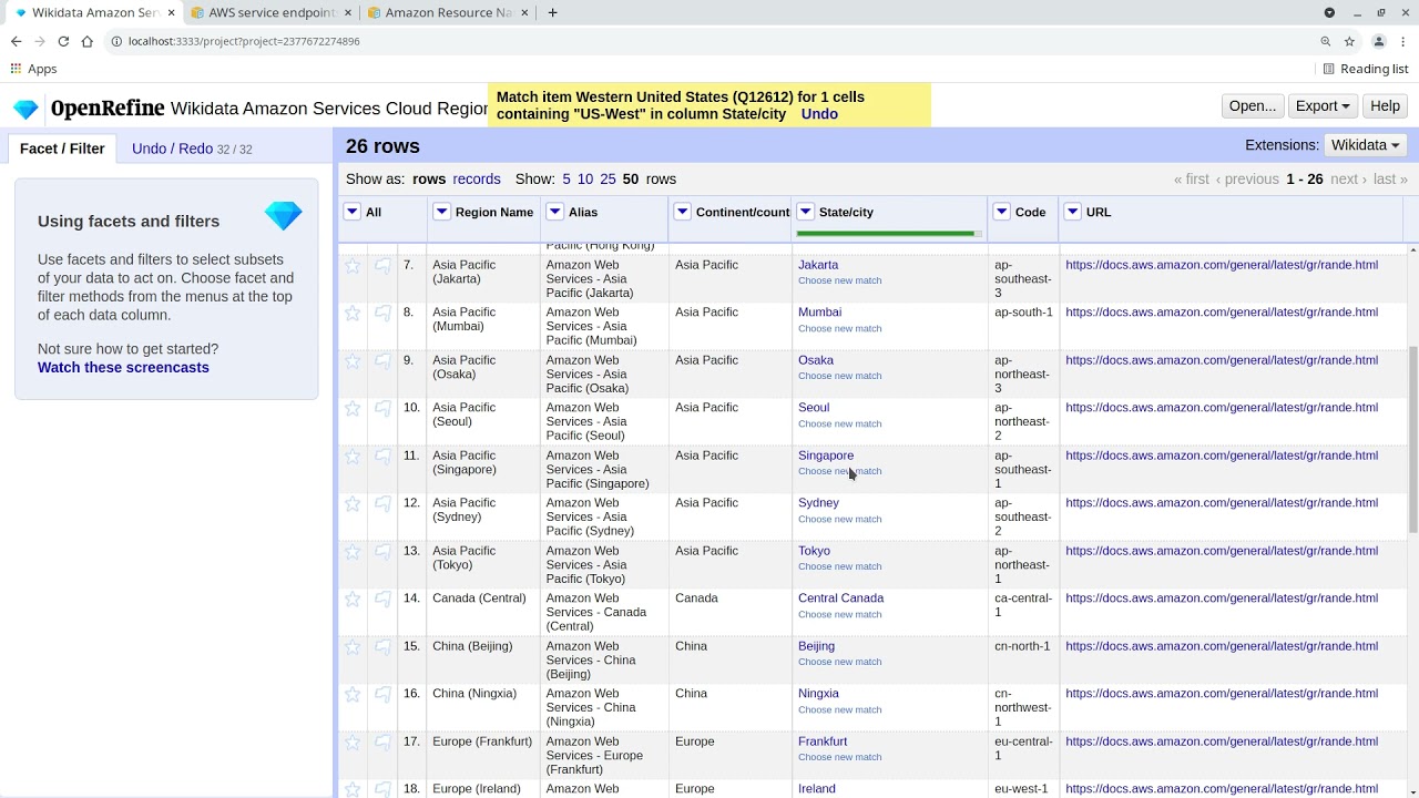 Creating items on Wikidata using OpenRefine (without sound — subtitles only)