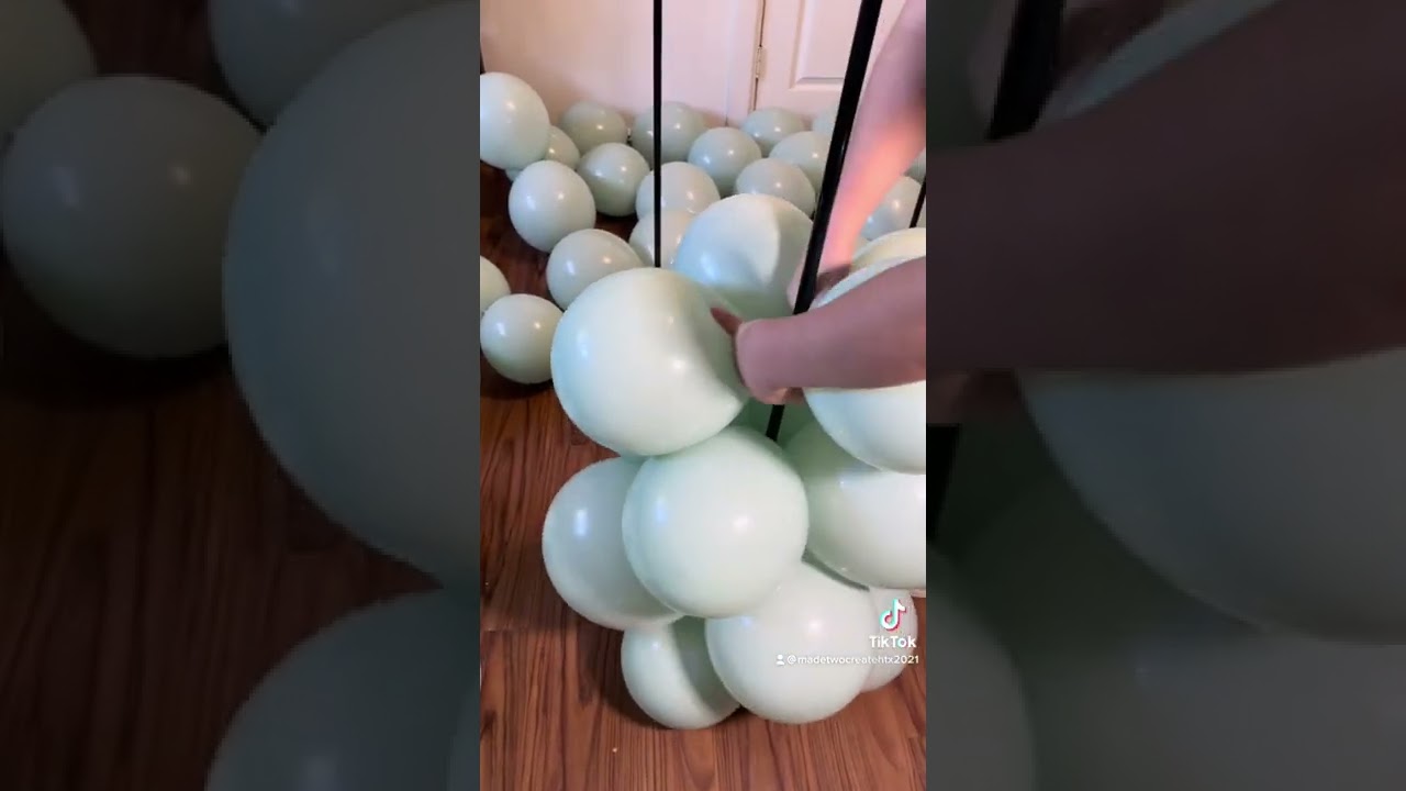 DIY Balloon Wall With Walmart Lamp Stands