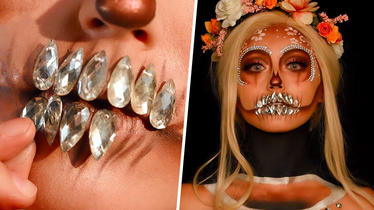 CREEPY skull Halloween makeup tutorial - ﻿Optical Illusion