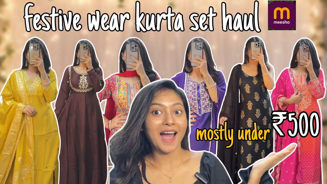 *Festive Wear Kurta Set Haul* Mostly Under ₹500 😍|| From Meesho ||