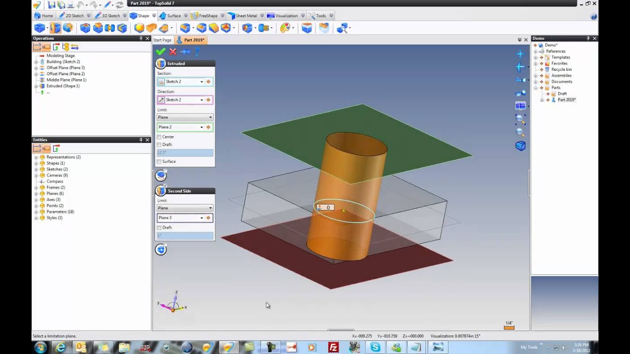 TopSolid 7 - The basics of extrusions, bosses and pockets