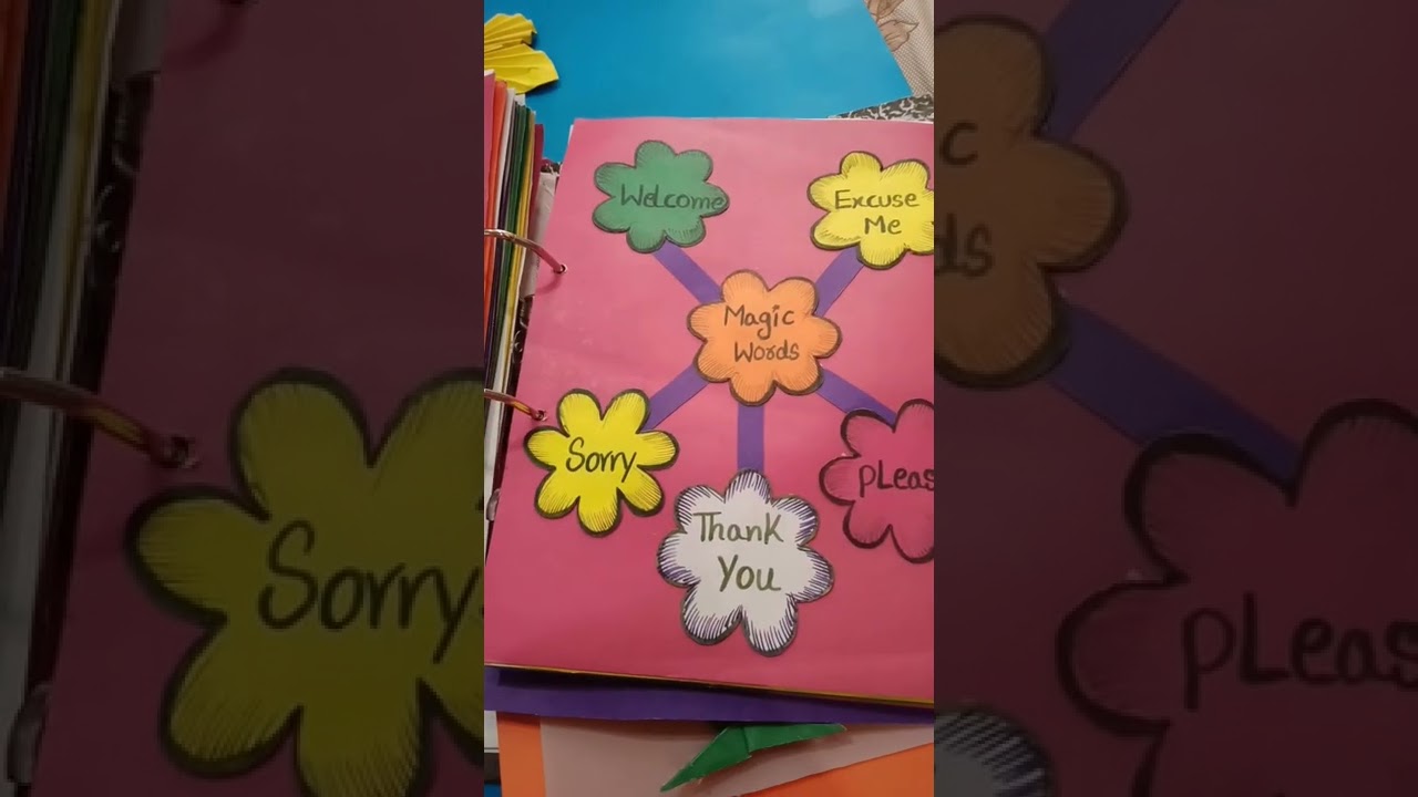 magic words paper  art .please,Thanks you , sorry,welcome,excuse me #shorts