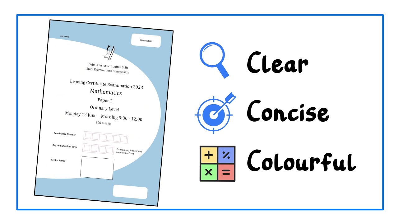 Detailed Solutions for Maths Paper 2 (2023 Ordinary Level Leaving Cert)