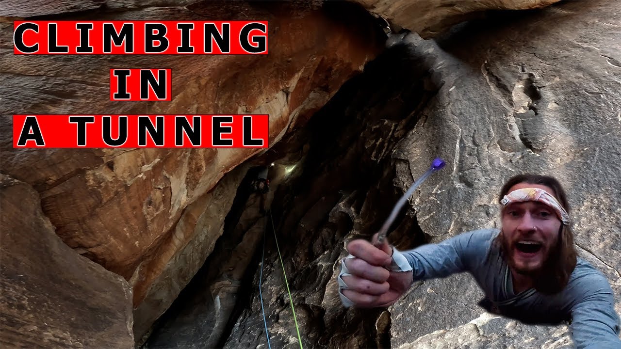 ROCK CLIMBING IN A TUNNEL!!! Multi-Pitch Climbing on Tunnel Vision