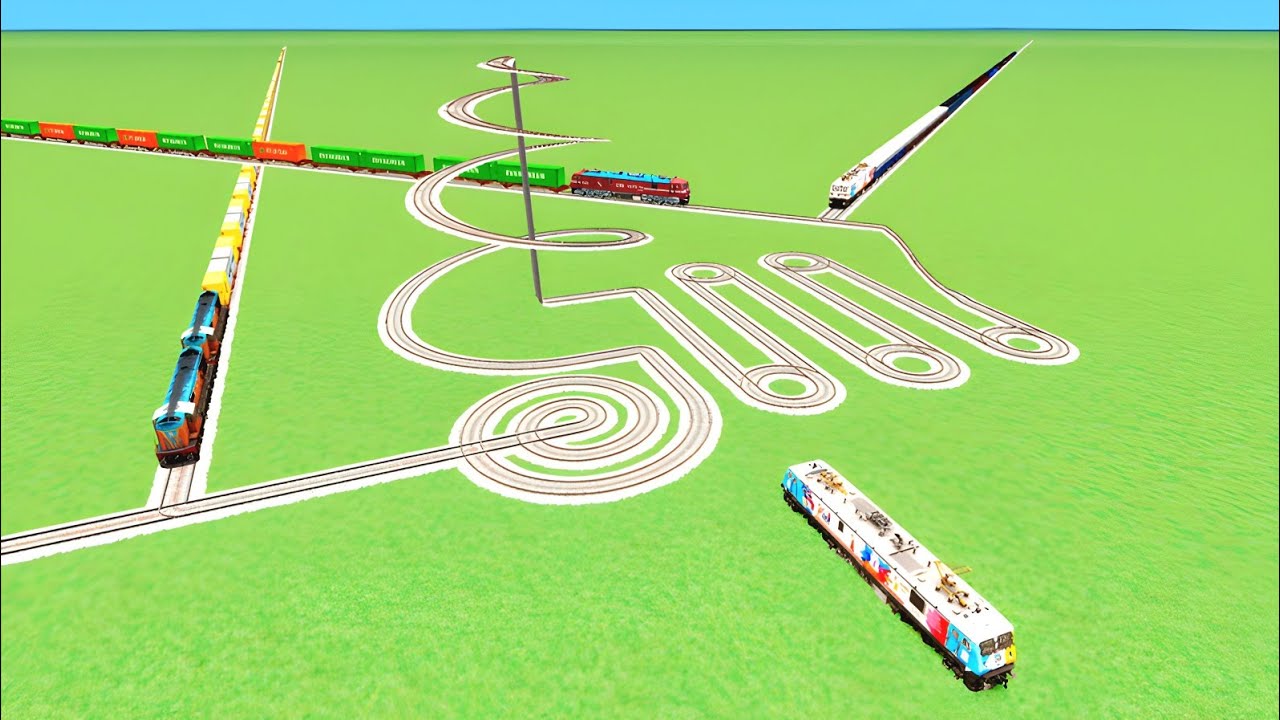 🐍FOR TRAIN CROSSIN TRUN CURVE RISKY ZIG ZAG RAILROAD TRAIN SIMULATOR 