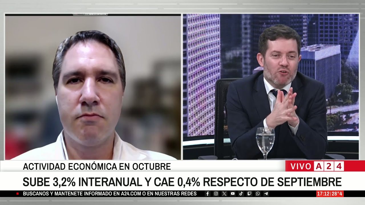 🔴 SUBE 3,2% LA ACTIVIDAD ECONÓMICA INTERANUAL PERO CAE RESPECTO A SEPTIEMBRE