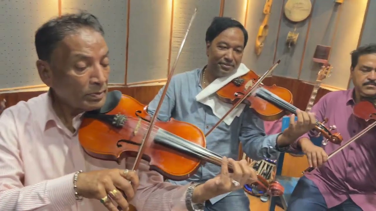 Ranjit Gazmer Babuji with group violin. New Nepali movie Pahaad    @venusstudionepal9745