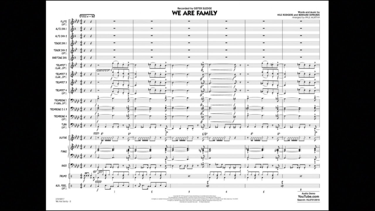 We Are Family arranged by Paul Murtha