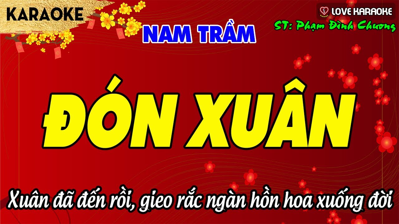 Karaoke Đón Xuân Tone Nam Trầm | Love Karaoke