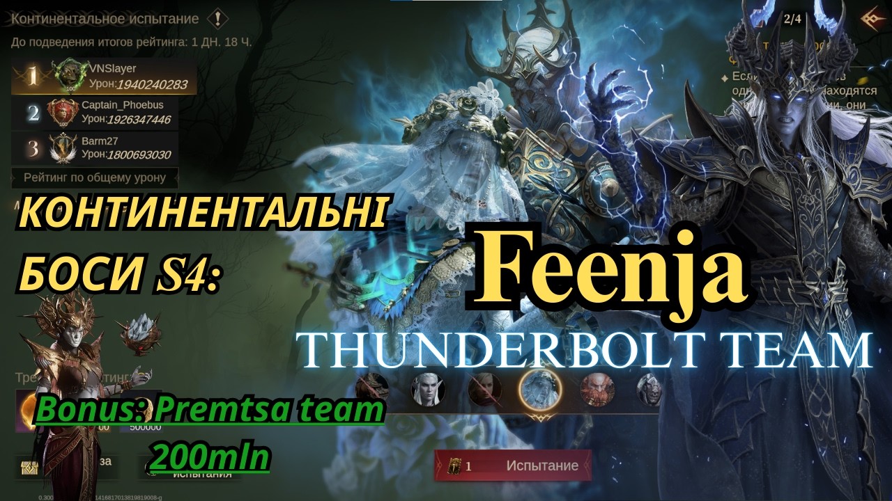 Continental challenge: Feenja. Thunderbolt team  DragonHeir Silent Gods #Dragonheir