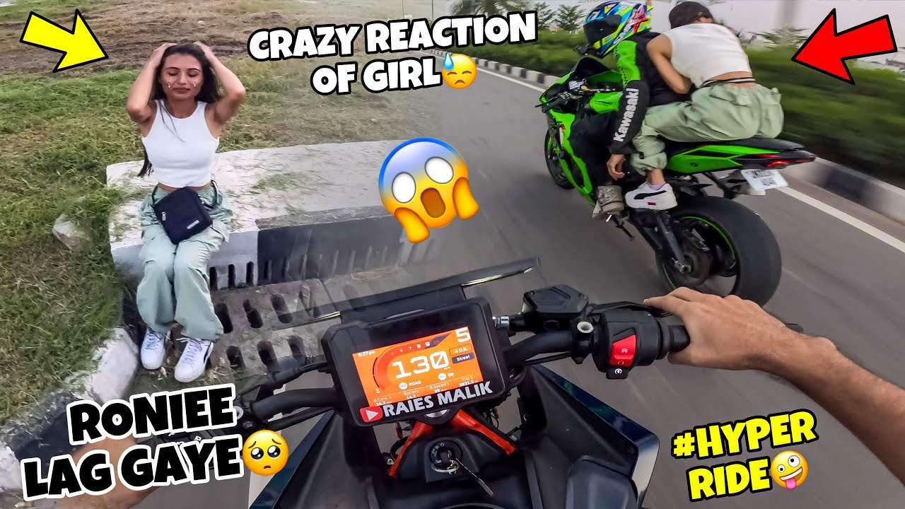 Crazy Reaction of Cute Girl on Zx10r😅|| Yee to Ronie lag gayee🥺|| Hyper Ride Goes Wrong🥵