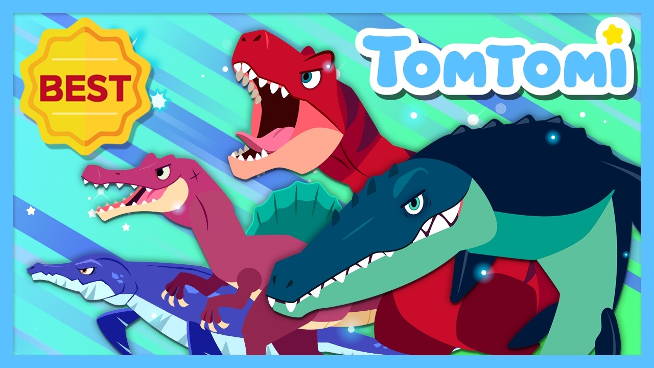 ¡Gran colección de dinosaurios!🦕 | Mejores Canciones de Dinosaurios y Seguridad | TOMTOMI en Español