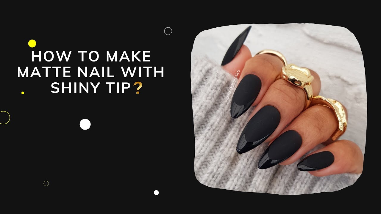 How to make matte nail with shiny tip | Vivacious Haven | Presson nails | Black matte with shiny tip