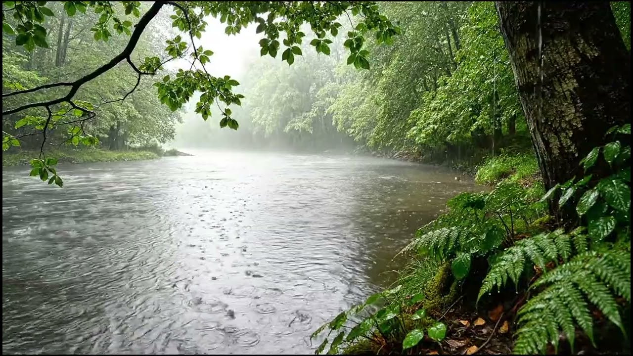 숲속 강가에 내리는 빗소리 🌧️ 깊은 수면을 위한 자연 ASMR