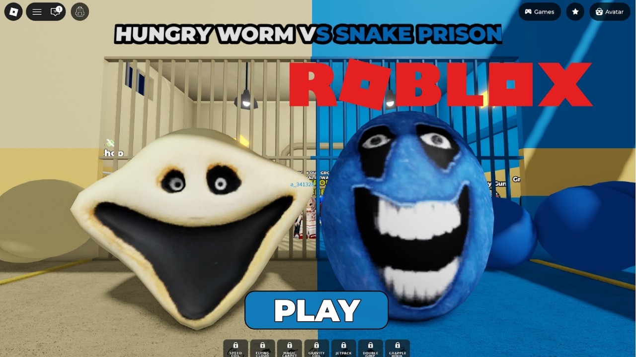 Roblox Gameplay Walkthrough🧙‍♀️HUNGRY WORM VS SNAKE Prison Run (OBBY) #gamres #youtubevideo