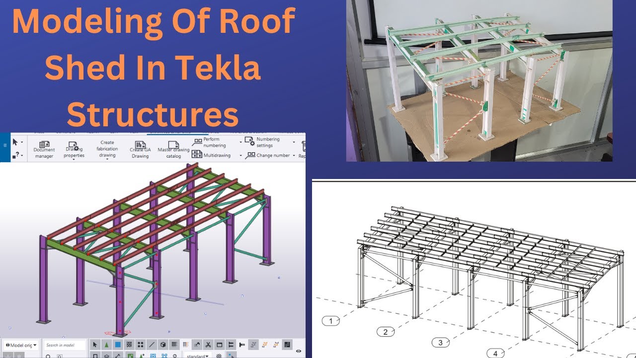 Modeling of Roof Shed | Tekla Structures | BIMINDC | Tamil