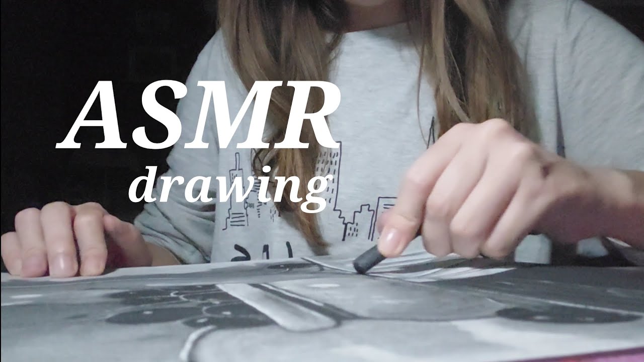💤 ASMR drawing with CHARCOAL 🩶✨️