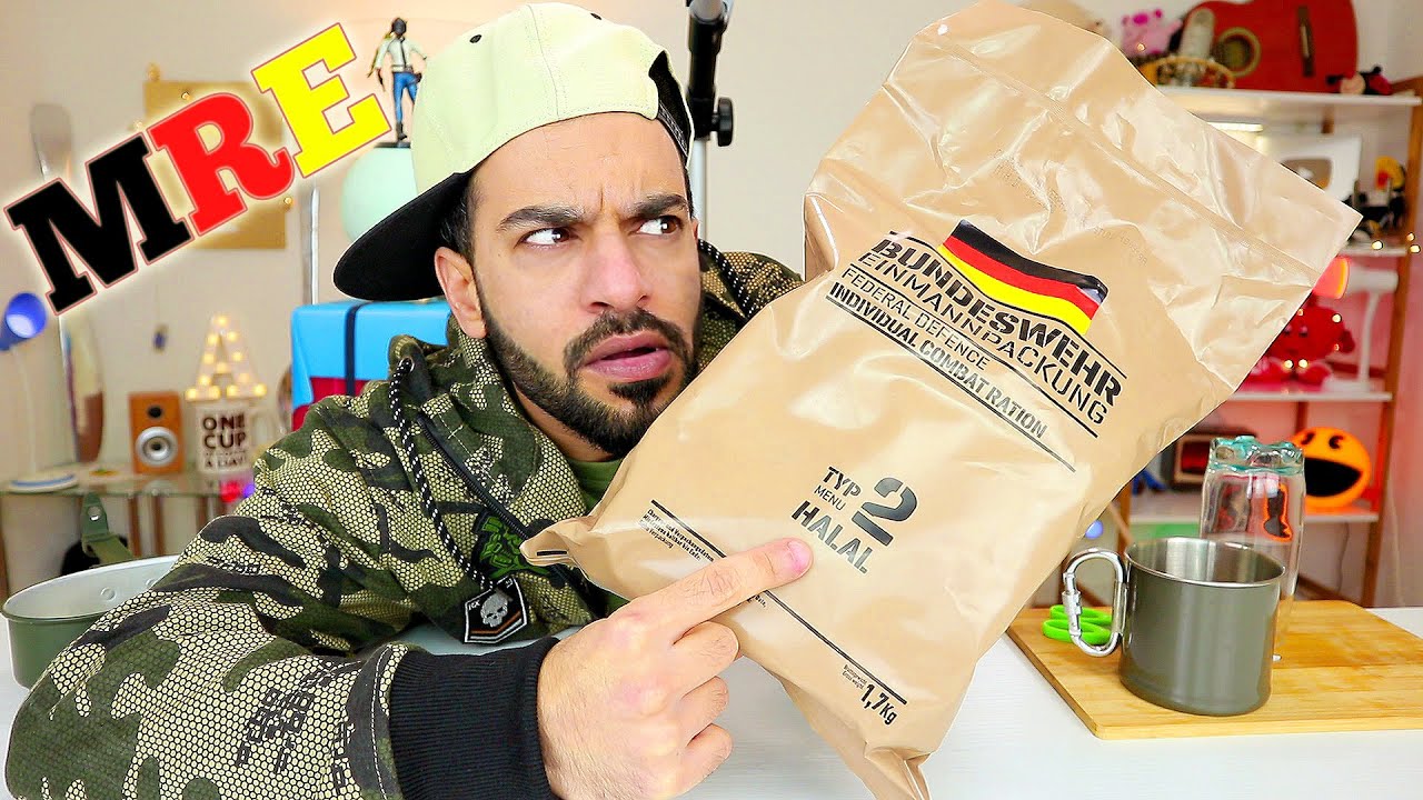 تجربة اكل الجيش الألماني القائمة ۲ حلال - وجبة جاهزة للأكل German MRE Menu 2 Halal Review & Mukbang