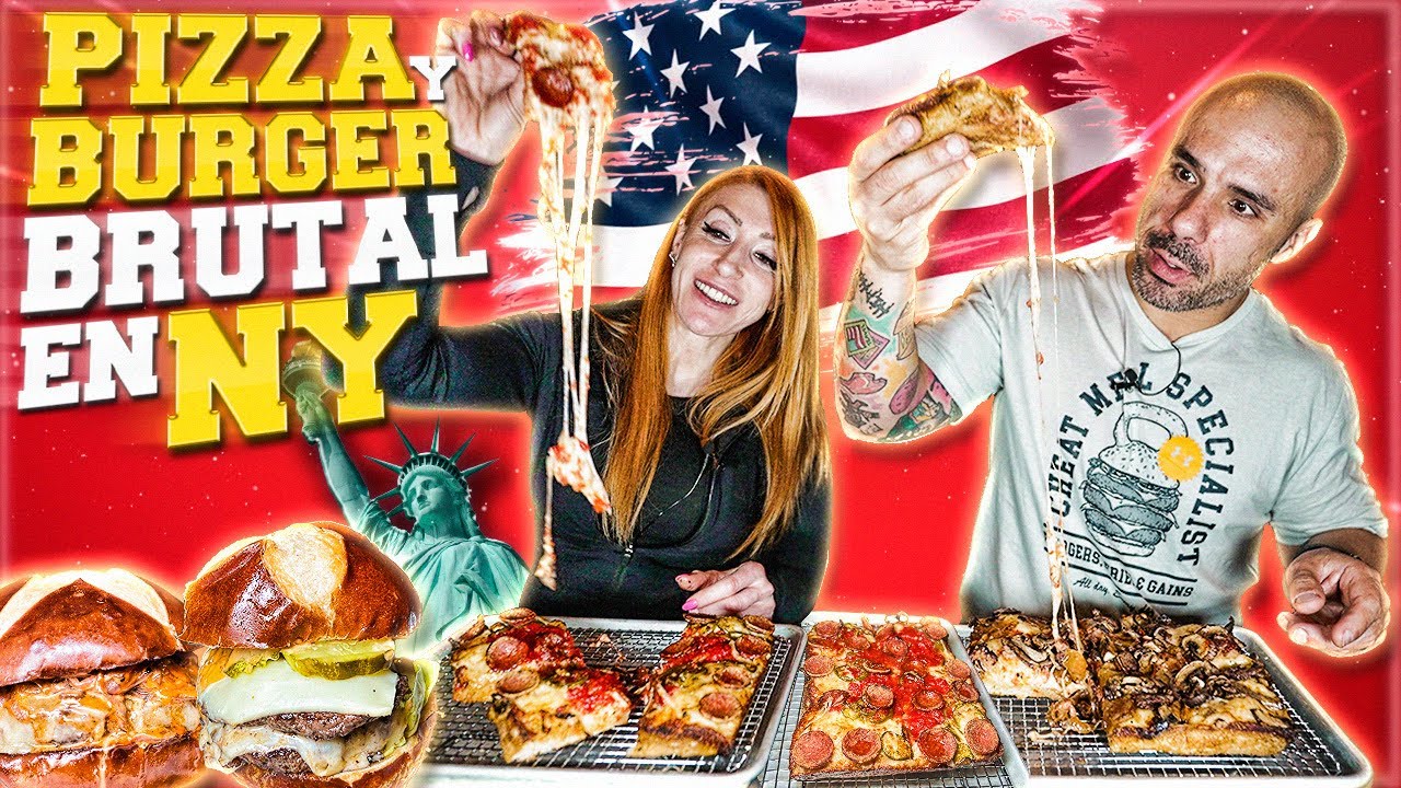 PROBAMOS la HAMBURGUESA y la DETROIT DEEP DISH PIZZA de UNA FAMOSA PIZZERIA de NUEVA YORK