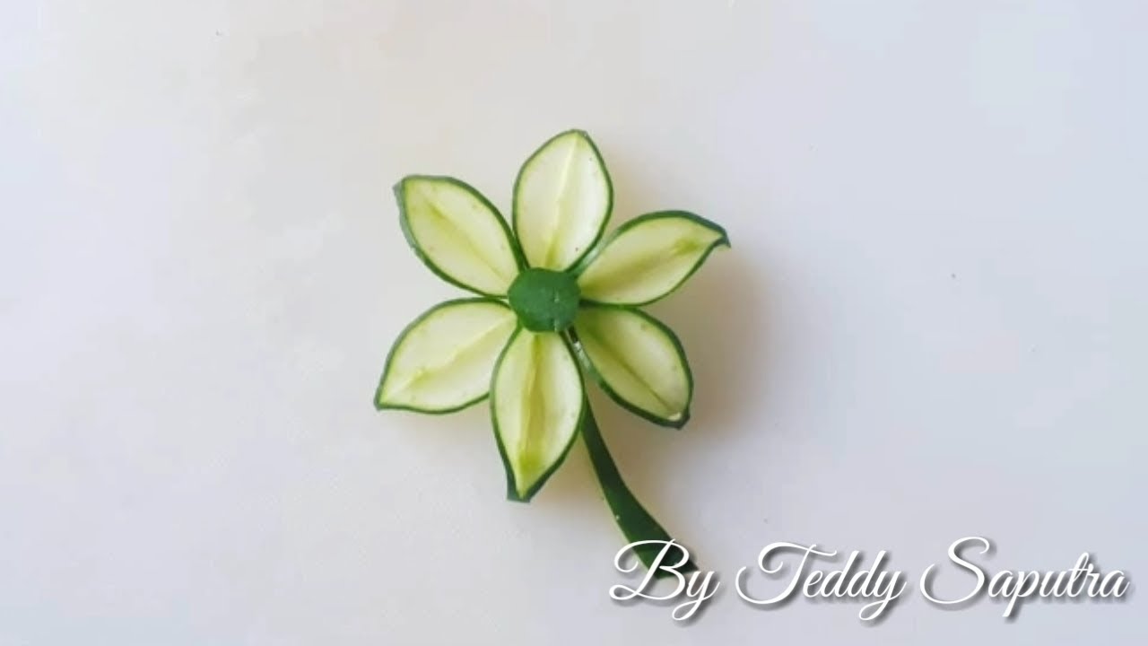 How to make cucumber flower carving garnish