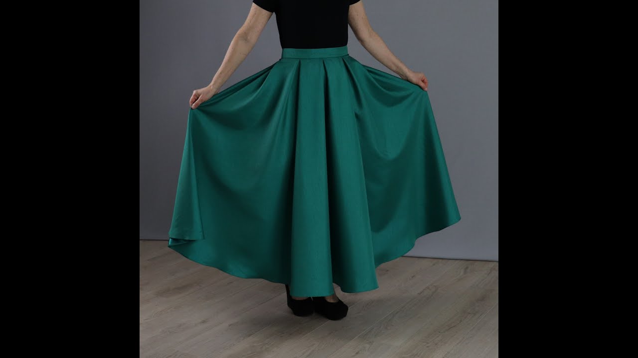How to sew:  Half-circle skirt with box pleats. Video tutorial, Model 111