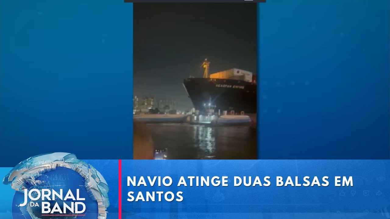 Balsas são atingidas por navio | Jornal da Band