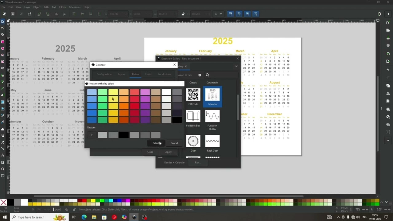 How to create a Calendar tutorial using Inkscape