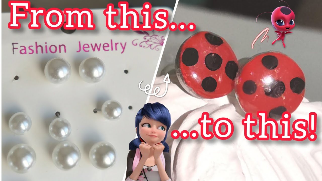 Ladybug earrings DIY - super easy, realistic - Miraculous