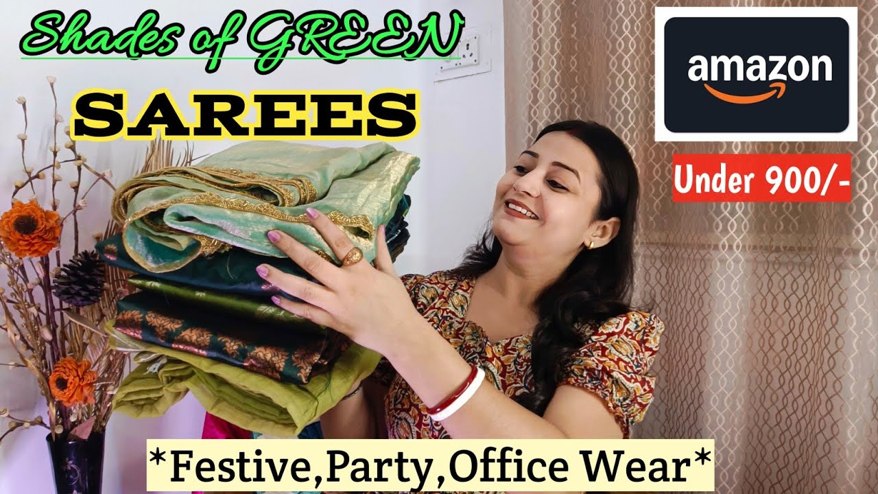 Amazon Saree Haul🥻Ready to Wear Saree✅ Festive,Party,Office Wear Sarees📌Green Saree💚 Amazon Haul 