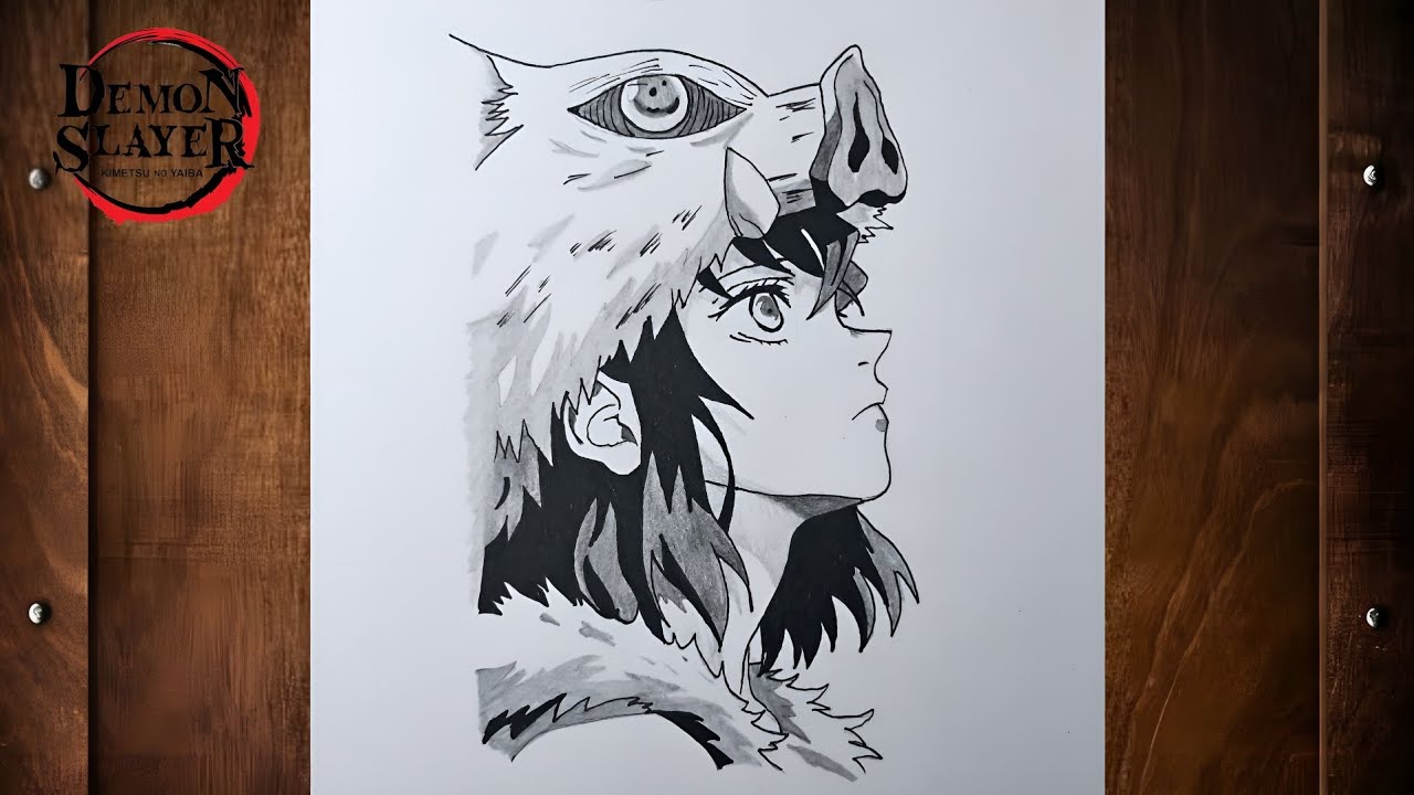 How to draw inosuke | step by step | Demon slayer