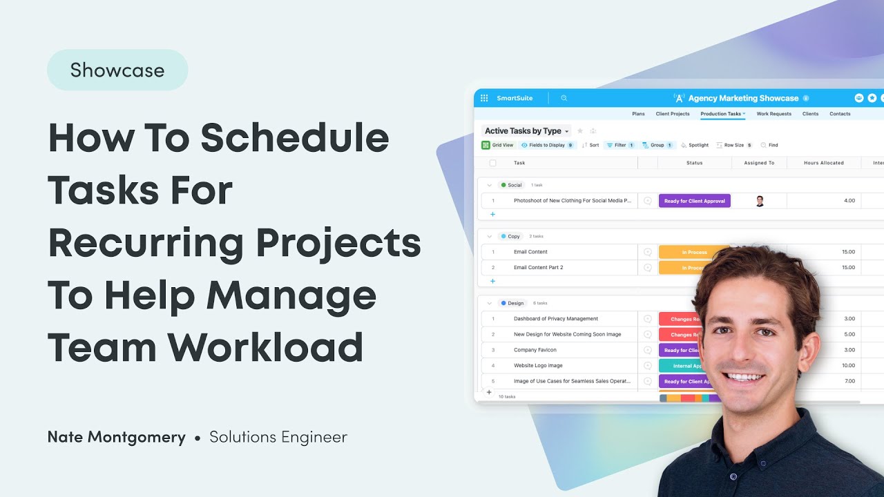 SmartSuite Showcase: How to Schedule Tasks for Recurring Projects to Help Manage Team Workload