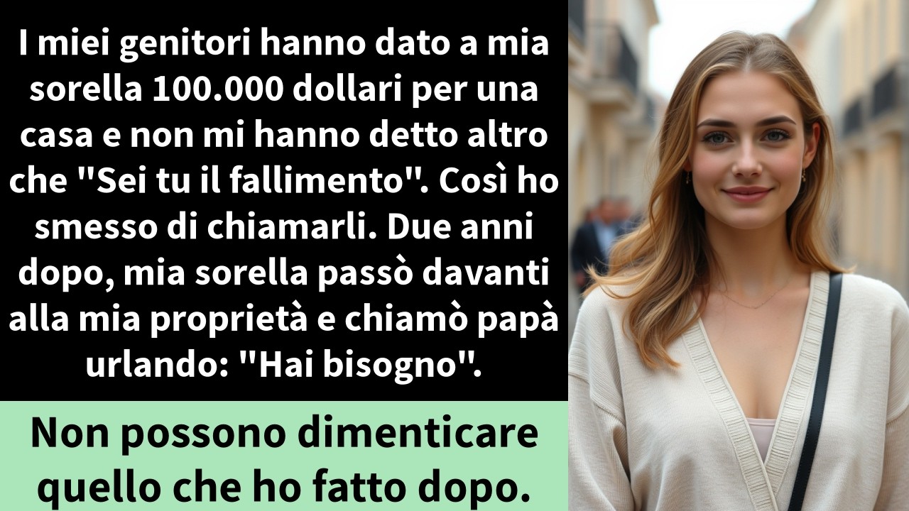 I miei genitori hanno dato a mia sorella 100.000 dollari per una casa e non mi hanno detto altro che