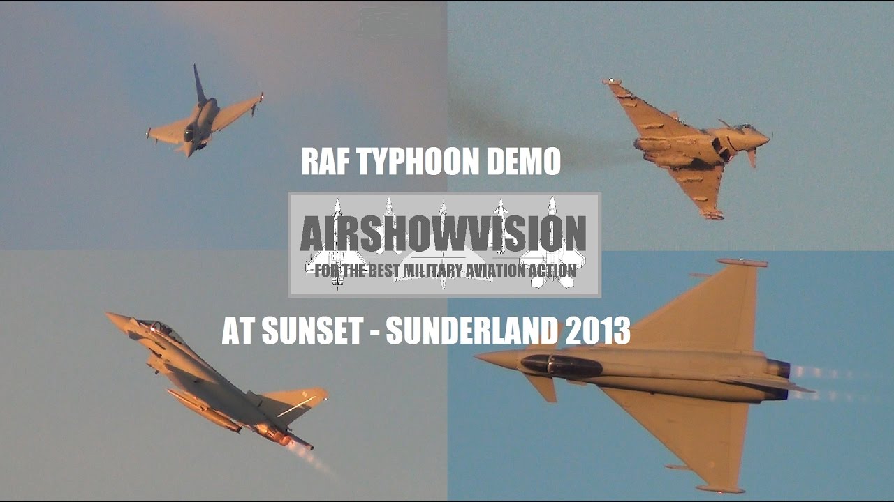 RAF TYPHOON SUNSET DEMO - SUNDERLAND AIRSHOW LAUNCH PARTY 2013 (airshowvision)