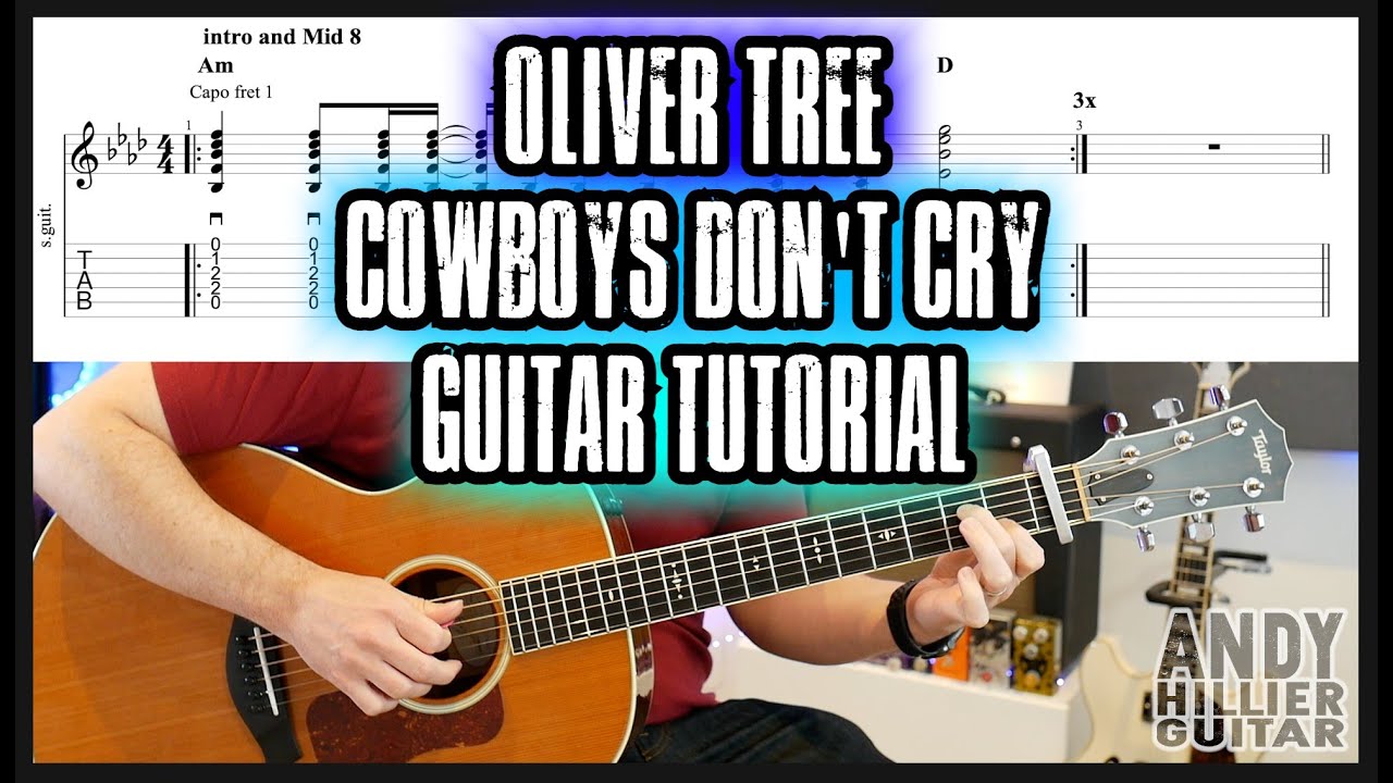 Oliver Tree - Cowboys Don't Cry Guitar Tutorial Lesson (EASY)