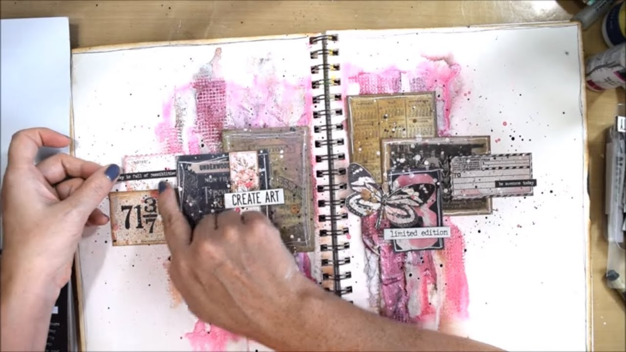 Art Journaling with Texture Paste, Adhesive Fabric, Ink Sprays, Ephemera & Collage