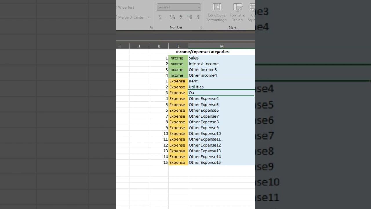 P and L for bookkeeping | Create an Monthly Income Statement in Excel