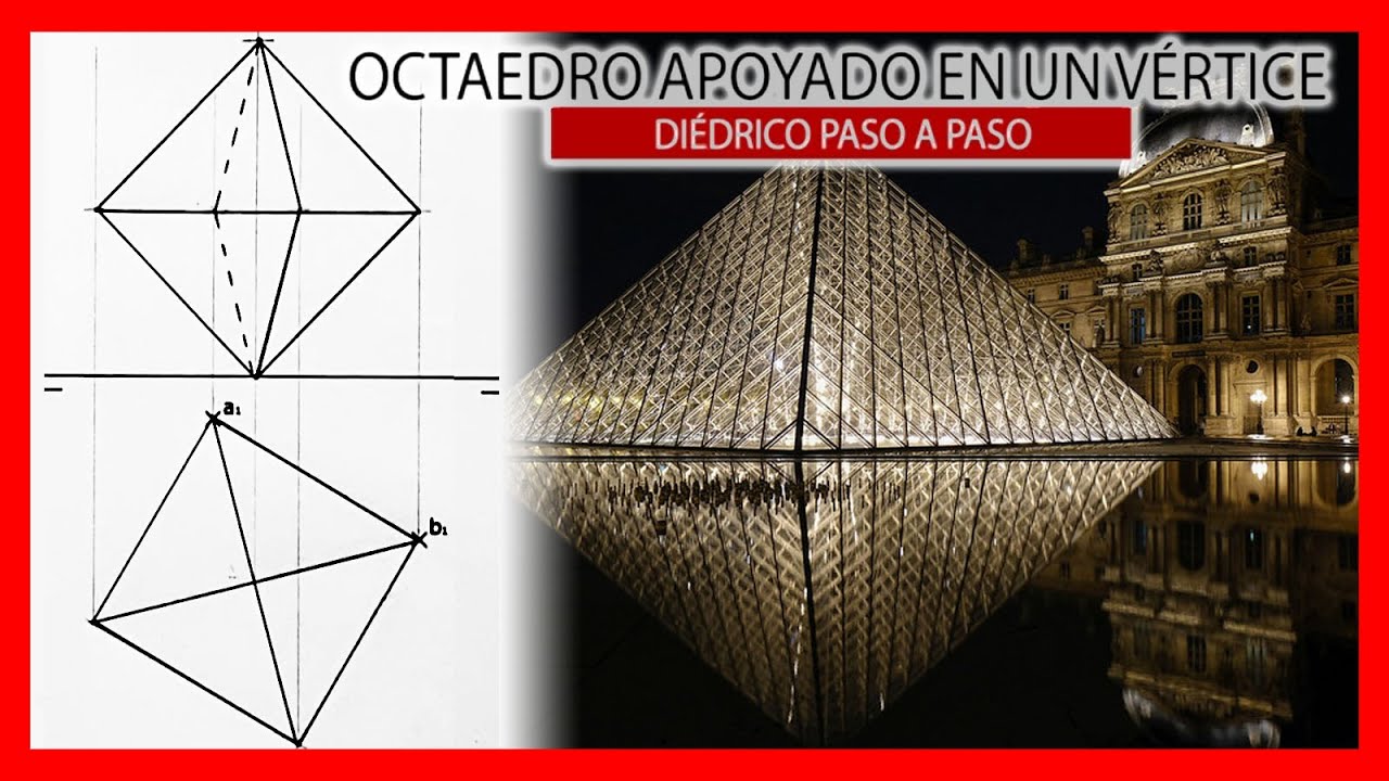 ✍️ OCTAEDRO apoyado en un VÉRTICE 💀 octaedro sistema diédrico |  Poliedros dibujo técnico
