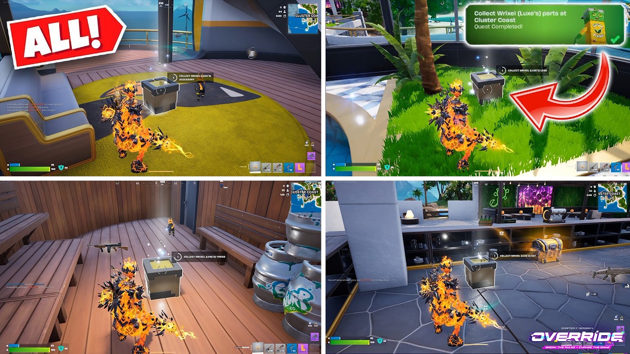 Соберите части Wrixel (стиль Luxe) на Cluster Coast | Задания Fortnite &laquo;Создай своего Wrixel&raquo;