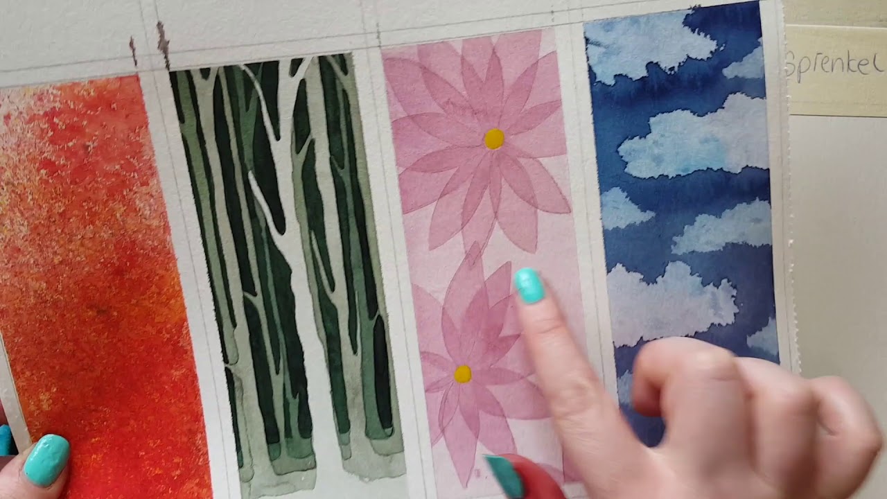 Aquarell für Anfänger - 4 Techniken | DIY Lesezeichen | Mini Verlosung (Beendet)