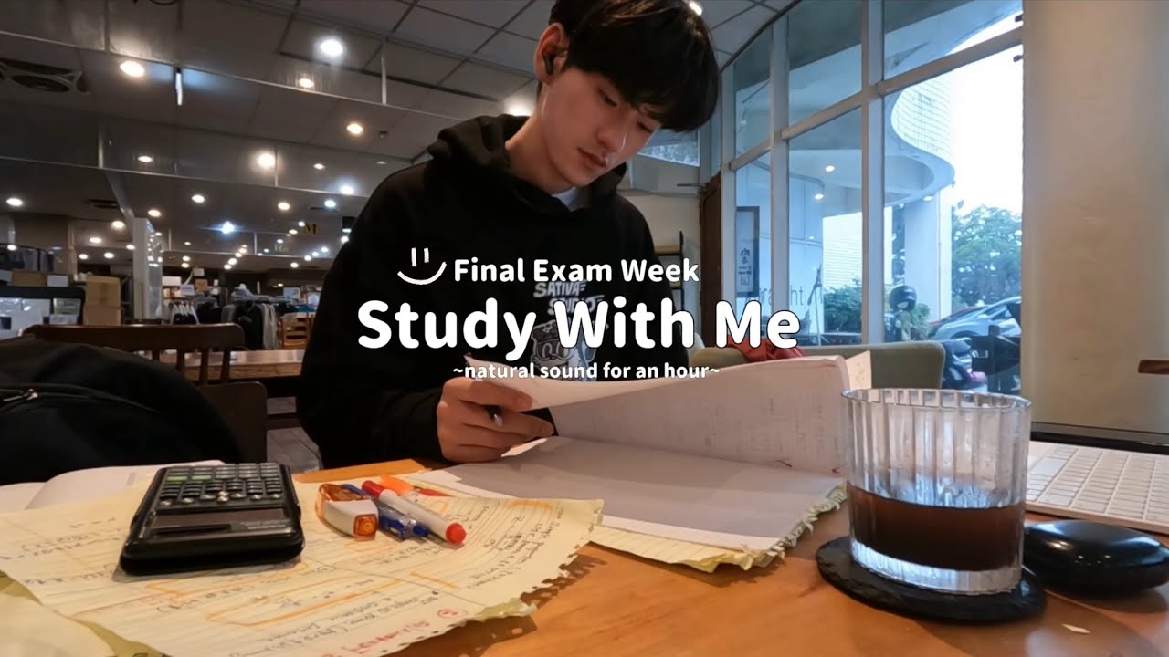 Final Exam week study with me at a cafe 📖🖊️( natural sound ) #studywithme #study #studymotivation
