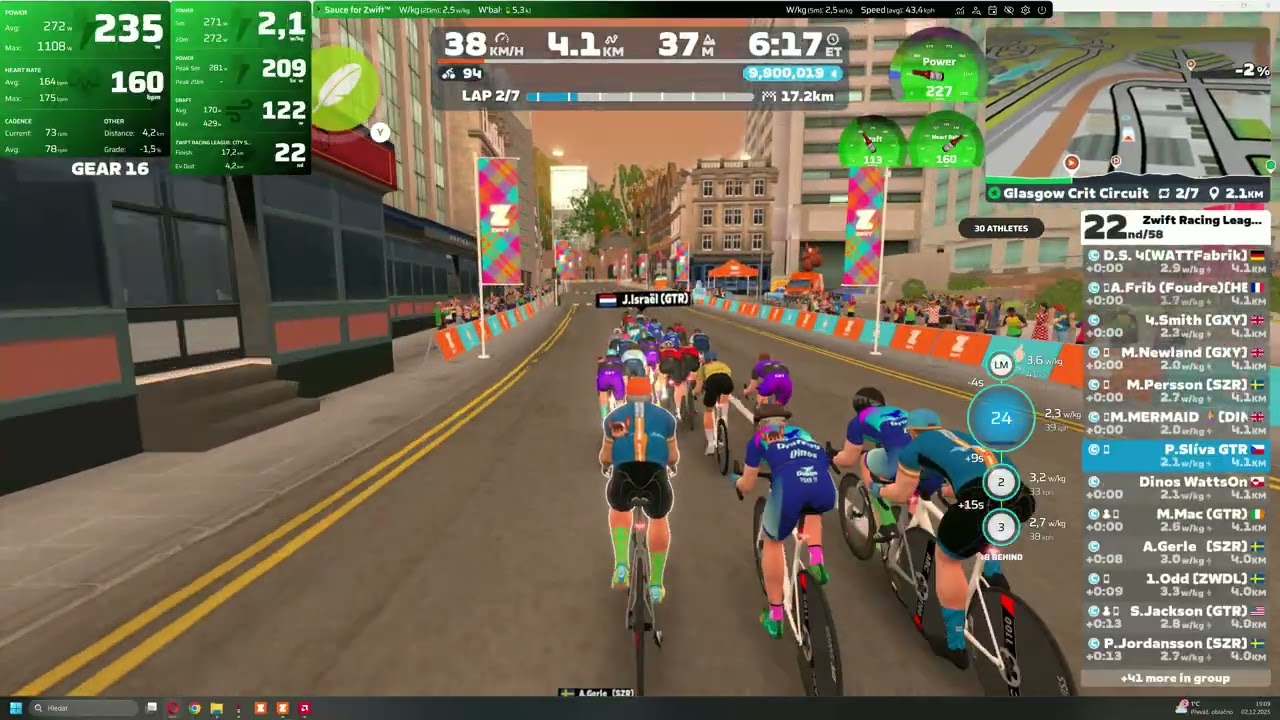 Zwift Racing League: City Showdown - Open Lime Dev League Division 1 C cat..first kicker was mine!!!