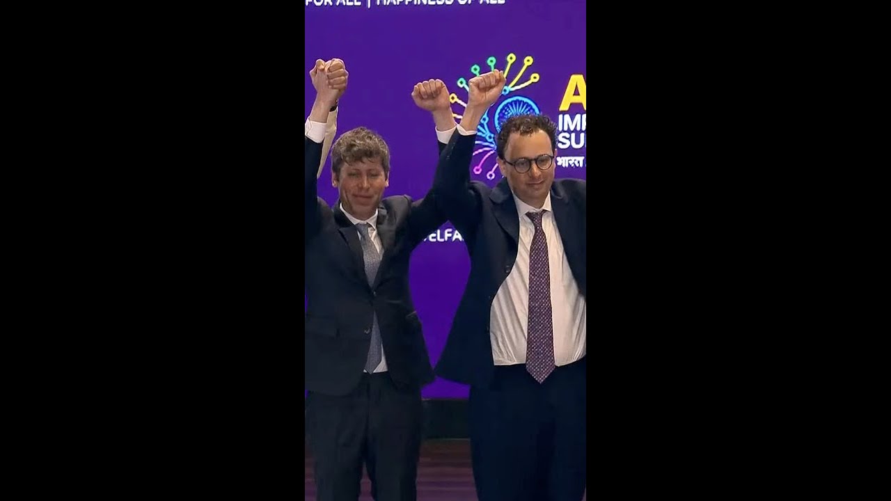 Awkward moment AI CEOs refuse to hold hands