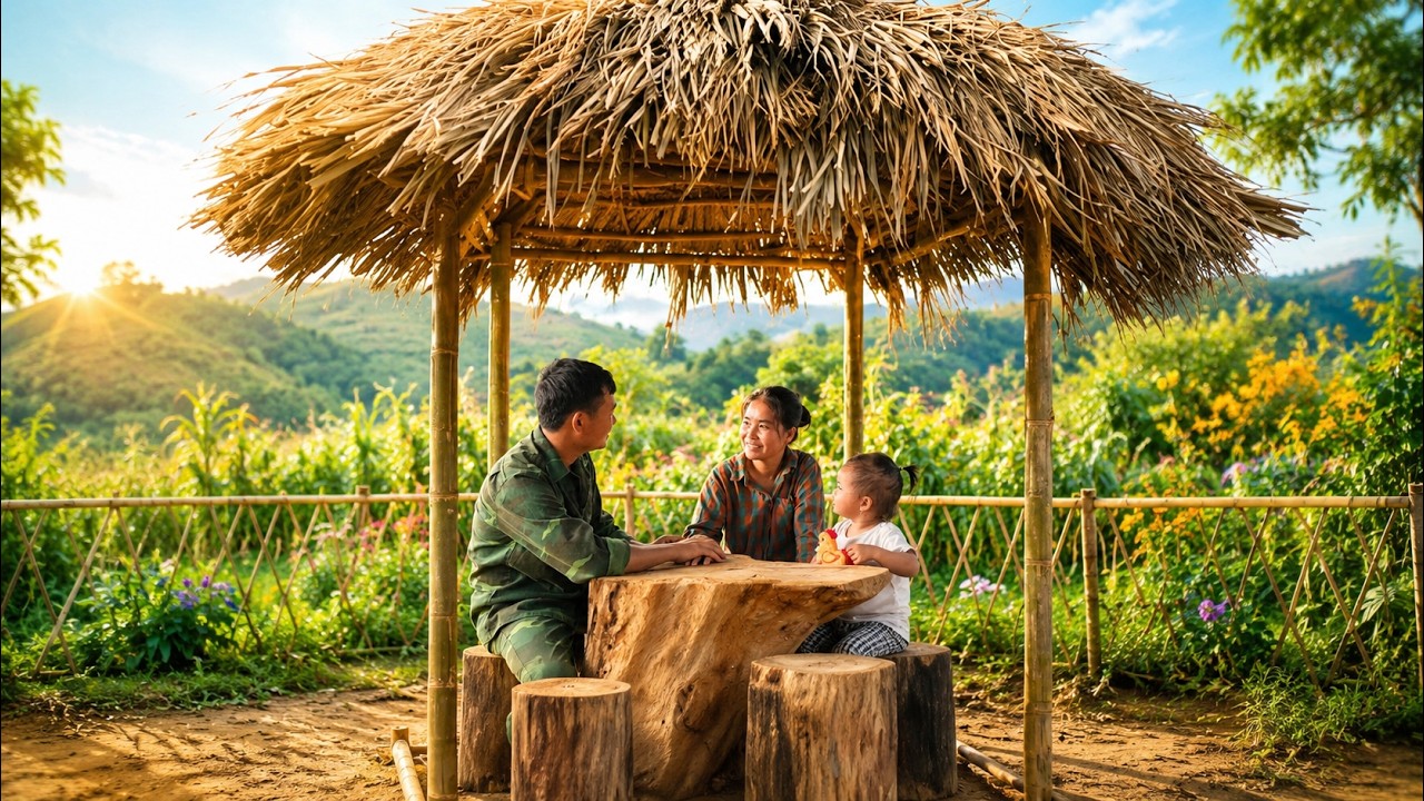 The new study space for Quynh Nhu, personally built by veteran Kien Trieu and Tieu Cuc.