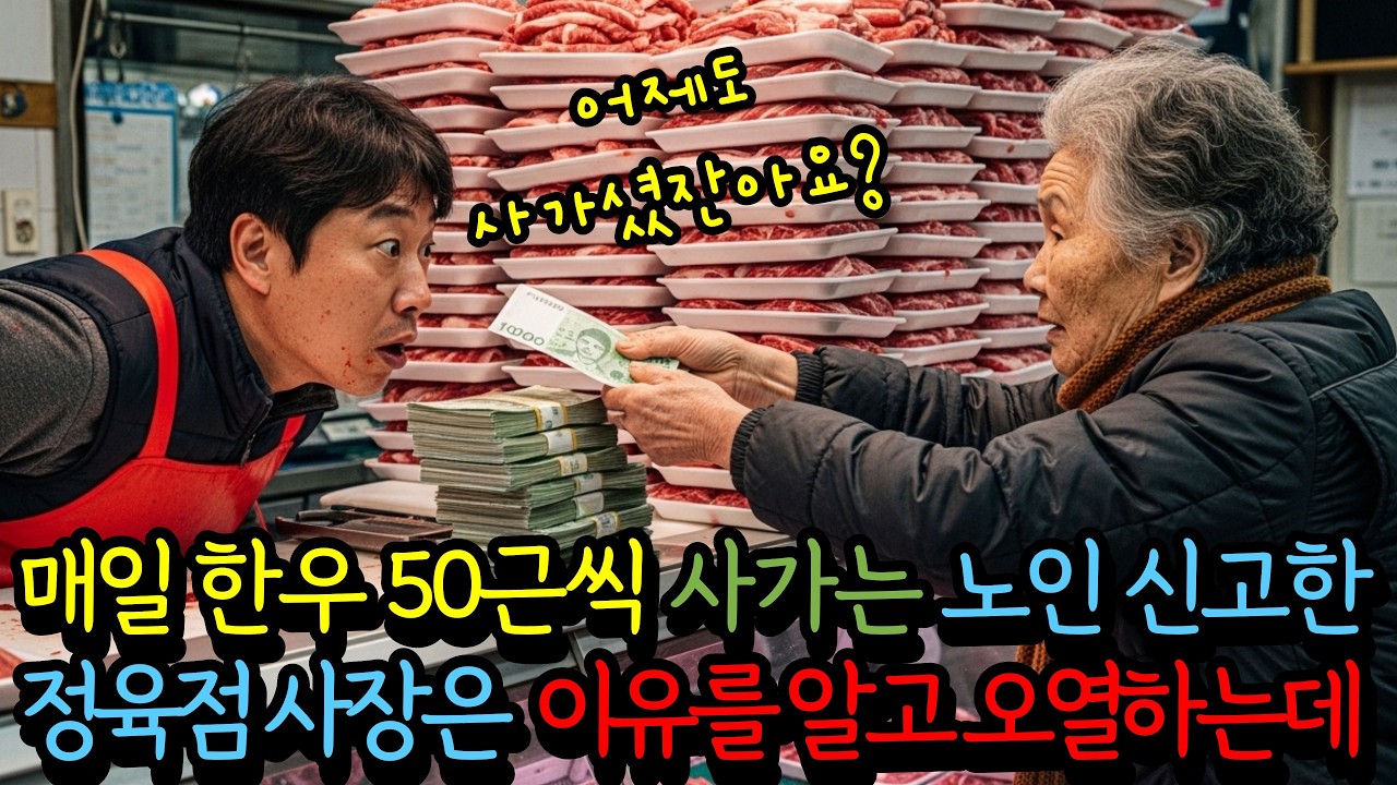 매일 꽃등심 50근씩 사가는 노인 신고한 정육점 사장은 이유를 알고 오열하게되는데