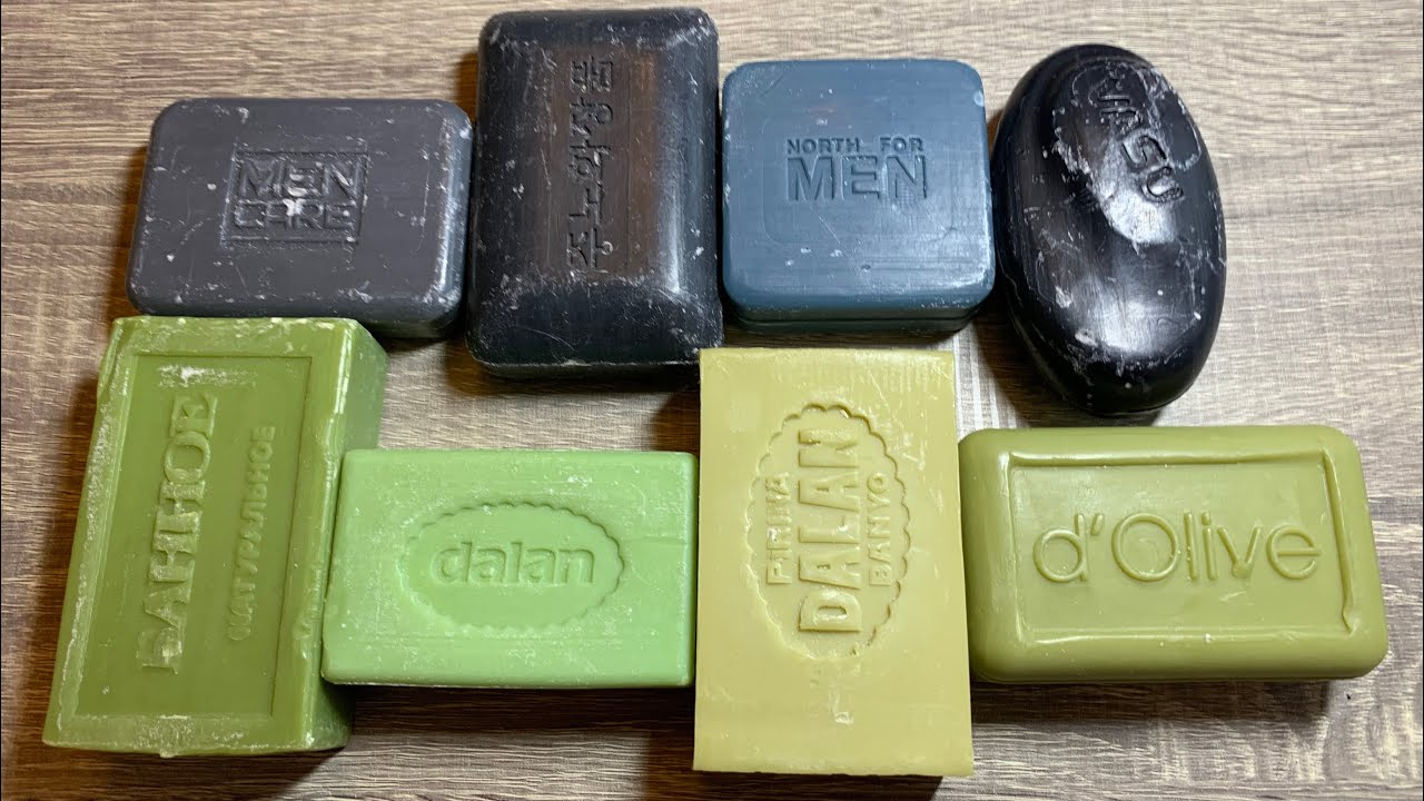 080 Cutting soap: green and black set | Режу мыло: зелено-черный сет | ASMR soap | No talking