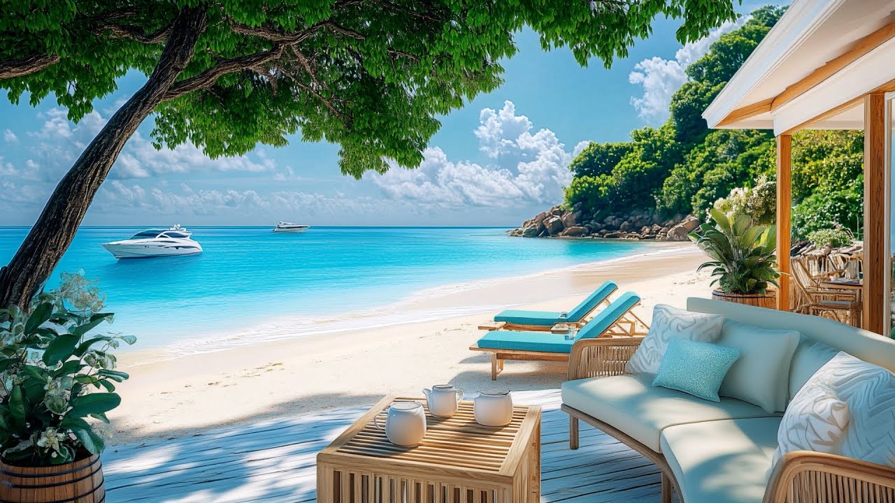 Perfect Tropical Retreat Vibes | Charming Bossa Nova & Luxury Yacht on Blue Waters