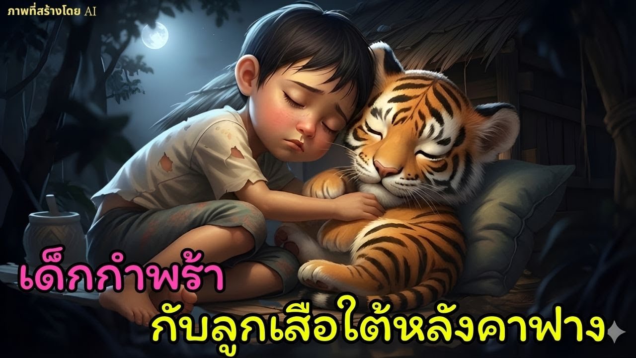 [ นิทานพื้นบ้าน ]ลูกเสือใต้หลังคากระท่อมของเด็กน้อยผู้ถูกทอดทิ้ง